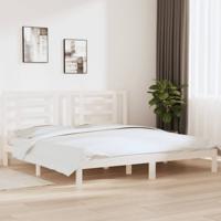 Bedframe zonder matras massief grenenhout wit 200x200 cm