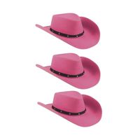 3x Cowboyhoed Wichita roze dames   -