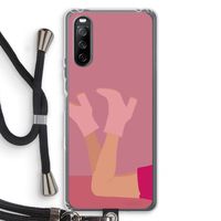 Pink boots: Sony Sony Xperia 10 III Transparant Hoesje met koord