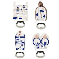 Strand Souvenir Magneet Flesopener Blauw & Wit