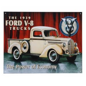 Decoratie wandbord/muurplaatje - Metaal - Ford V8 - 32 x 41 cm - Mancave