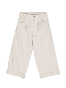 Brunello Cucinelli Kids pantalon ample à taille élastiquée - Tons neutres