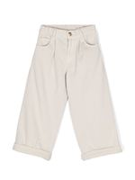 Brunello Cucinelli Kids pantalon ample à taille élastiquée - Tons neutres