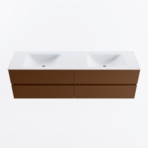MONDIAZ VICA 170cm badmeubel onderkast Rust 4 lades. Wastafel CLOUD dubbel 2 kraangaten, kleur Talc.