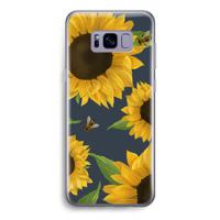 Sunflower and bees: Samsung Galaxy S8 Transparant Hoesje - thumbnail