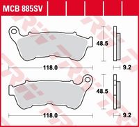 TRW Remblokken, en remschoenen voor de moto, MCB885SV Sinter street