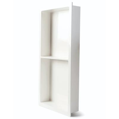 Inbouwnis Luca Sanitair Luva 59,5x29,5x7 cm Met 2 Schappen Mineral Stone Glans Wit Luca Sanitair