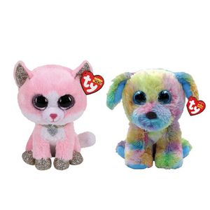 Ty - Knuffel - Beanie Boo's - Fiona Pink Cat & Max Dog