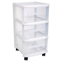 Ladenkast organizer wit A4 3x lades met wieltjes L32 x B37 x H61 cm - Ladeblok - thumbnail