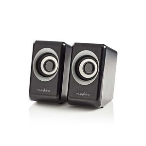 Nedis CSPR20020BK 2.0-stereo luidsprekersysteem voor PC 3.5 mm