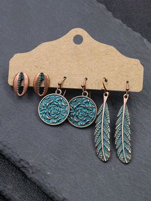 Vintage Schelp Legering oorbellen 3 STUKS Vintage Schelp Legering oorbellen 3 STUKS