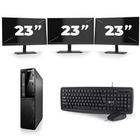 Lenovo ThinkCentre Edge 71 SFF - Intel Core i3-3e Generatie - 8GB RAM - 256GB SSD - Windows 10 + 3x 23 inch Monitor