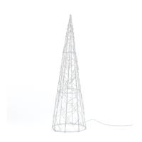 Anna's Collection?LED kegel kerstboom lamp - zilver - 20 leds - 40 - metaal - timer