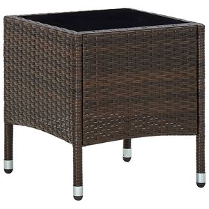 vidaXL Tuintafel 40x40x45 cm poly rattan bruin