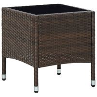 vidaXL Tuintafel 40x40x45 cm poly rattan bruin - thumbnail