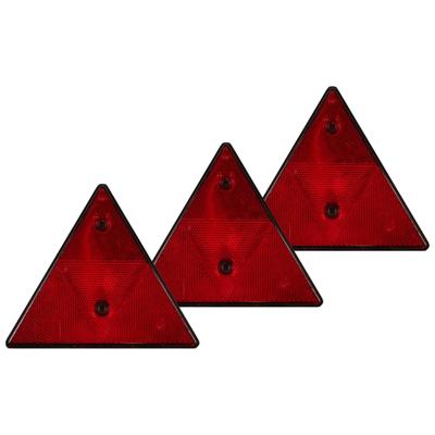 Driehoek reflector rood - 3x - 155 mm - E11 - losse reflector voor aanhanger