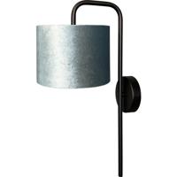 Masterlight Zwarte wandlampVenus met retro blauwe lampenkap - 3262-05-6580-13-20