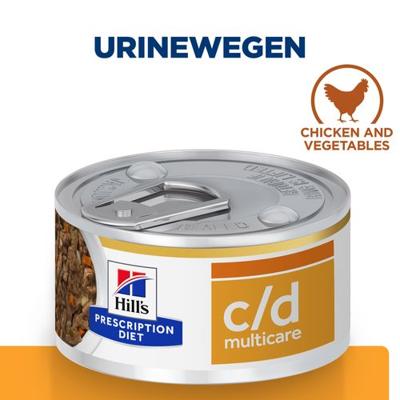 Hill&apos;s Prescription Diet C/D Urinary Care hondenvoer stoofpotje kip & groenten 24x156g blik