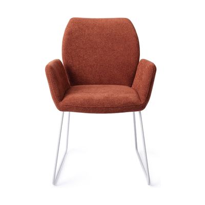 Jesper Home Misaki eetkamerstoel Cosy Copper slide white