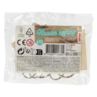 Lobbes houten sleutelhangers, 6st.