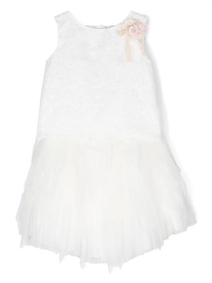 Mimilù robe en tulle à fermeture nouée - Blanc