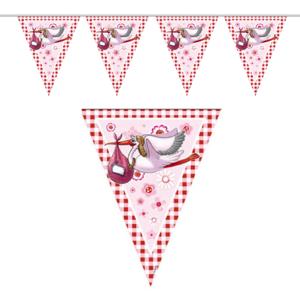 Folat Geboorte vlaggen slinger - geboorte meisje - 6 mtr - versiering