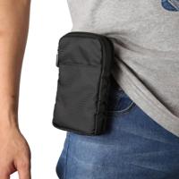 Multi-functie Casual Sport GSM dubbele rits taille Pack diagonale tas voor 6 9 Inch of onder Smartphones (zwart)