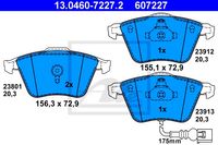 Remmenset, remschijf ATE, Remschijftype: Geventileerd: , Inbouwplaats: Vooras, u.a. für Seat, VW, Audi