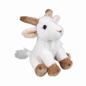 Ravensden Pluche geitje - knuffel geitje - wit - 15 cm - boerderij dieren knuffel