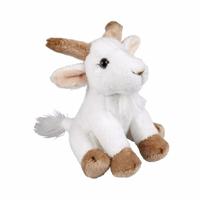 Ravensden Pluche geitje - knuffel geitje - wit - 15 cm - boerderij dieren knuffel