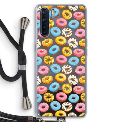 Pink donuts: Oppo A91 Transparant Hoesje met koord