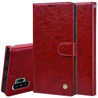 Voor Galaxy Note 10 Pro/Note 10 + Business stijl olie Wax textuur horizontale Flip lederen draagtas met houder & kaartsleuven & portemonnee (bruin-roo