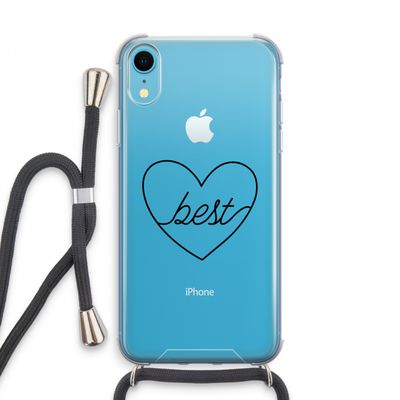 Best heart black: iPhone XR Transparant Hoesje met koord