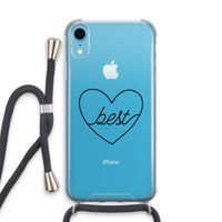 Best heart black: iPhone XR Transparant Hoesje met koord