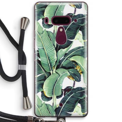 Bananenbladeren: HTC U12+ Transparant Hoesje met koord