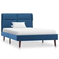 vidaXL Bedframe stof blauw 90x200 cm - thumbnail
