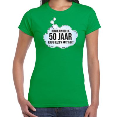 Verjaardag cadeau t-shirt voor dames - 50 jaar/Sarah - groen - kut shirt Verjaardag cadeau t-shirt voor dames - 50 jaar/Sarah - groen - kut shirt