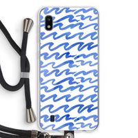 Blauwe golven: Samsung Galaxy A10 Transparant Hoesje met koord