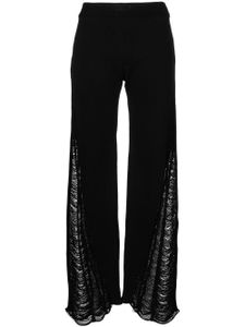 Dion Lee pantalon en maille à effet usé - Noir