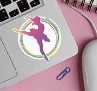 Balletdanser silhouet laptopsticker