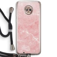 Roze marmer: Motorola Moto G6 Transparant Hoesje met koord