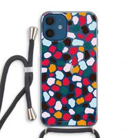 Colored Giraffe: iPhone 12 mini Transparant Hoesje met koord