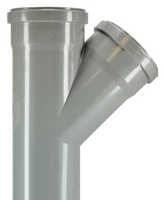 Sub PVC tee 45° manchet/spie 11 cm - thumbnail
