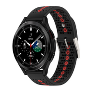 Dot Pattern bandje - Zwart met rood - Samsung Galaxy Watch 4 Classic - 42mm & 46mm