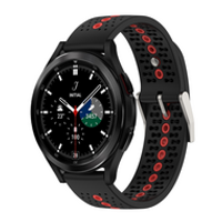 Dot Pattern bandje - Zwart met rood - Samsung Galaxy Watch 4 Classic - 42mm & 46mm - thumbnail