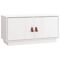 vidaXL Tv-meubel 80x34x40 cm massief grenenhout wit