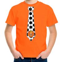 Oranje supporter T-shirt voor jongens - voetbal stropdas - oranje - EK/WK voetbal - Nederland - thumbnail