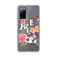 Hello in flowers: Samsung Galaxy S20 FE / S20 FE 5G Transparant Hoesje