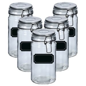 Weckpotten/inmaakpotten - 10x - 750 ml - glas - met beugelsluiting - incl. etiketten