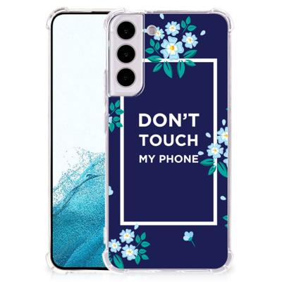 Samsung Galaxy S22 Plus Anti Shock Case Flowers Blue DTMP Samsung Galaxy S22 Plus Anti Shock Case Flowers Blue DTMP